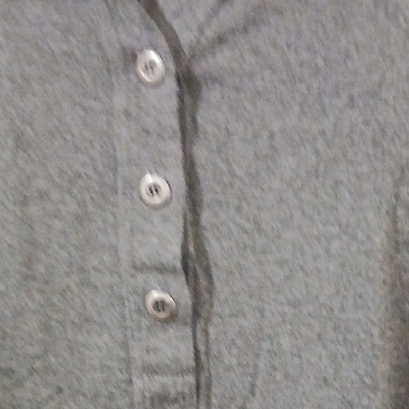 Gray Collared Button-Front Knit Tunic - Picture 6 of 7